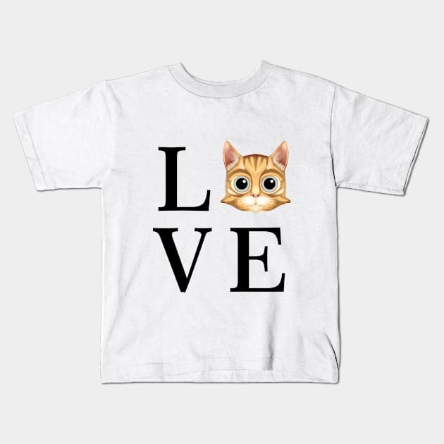 Love Cat Kids T-Shirt by souw83